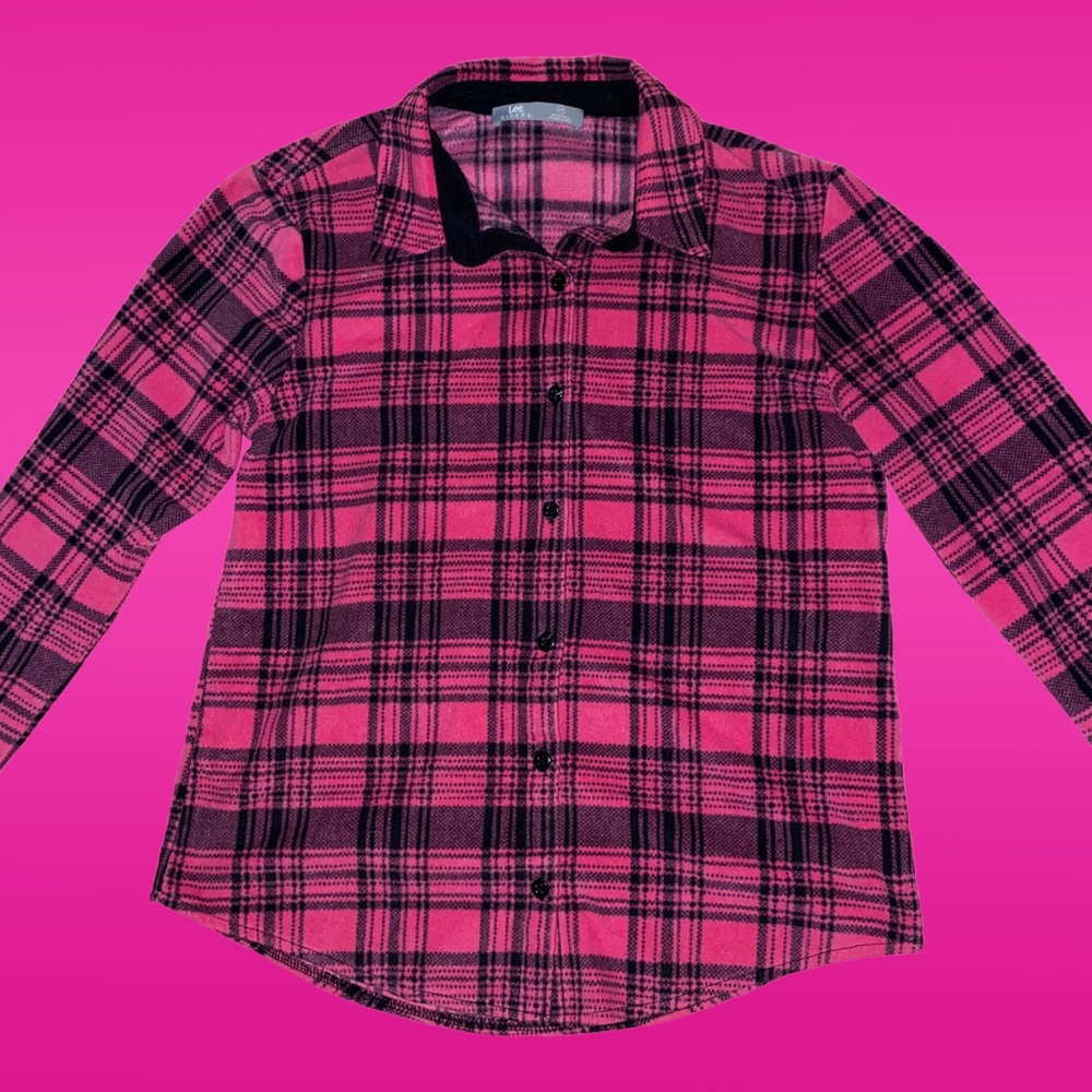 Pink & Black “Lee Riders” Button Up Flannel